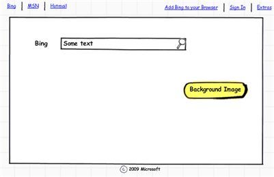 Bing.com Homepage Wireframe