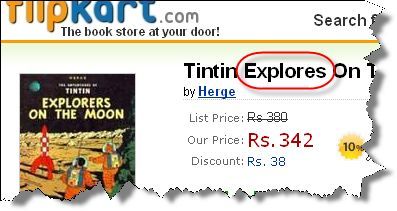 Flipkart.com Tintin Explores on the Moon